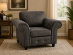 Hugo Black Bonded Leather Armchair