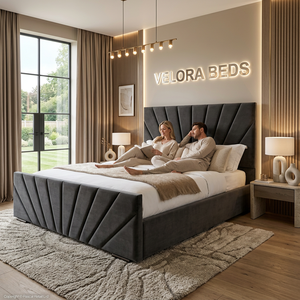 Hushframe Fan Panel Upholstered Bed