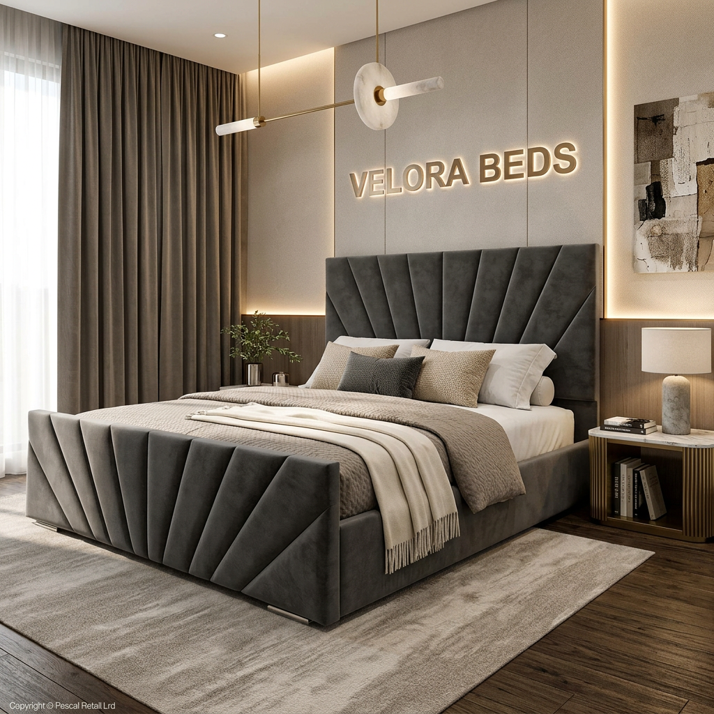 Hushframe Fan Panel Upholstered Bed
