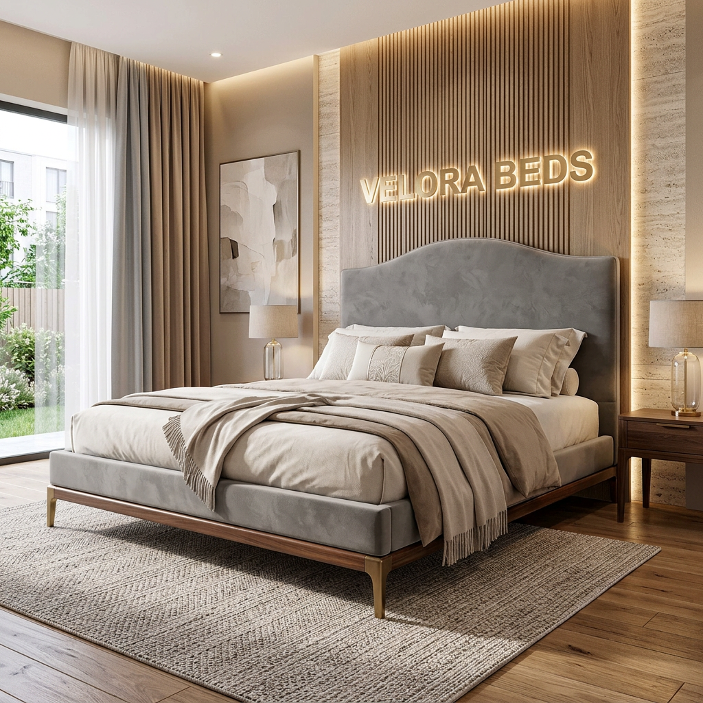 Lisbon Loft Curve Upholstered Bed