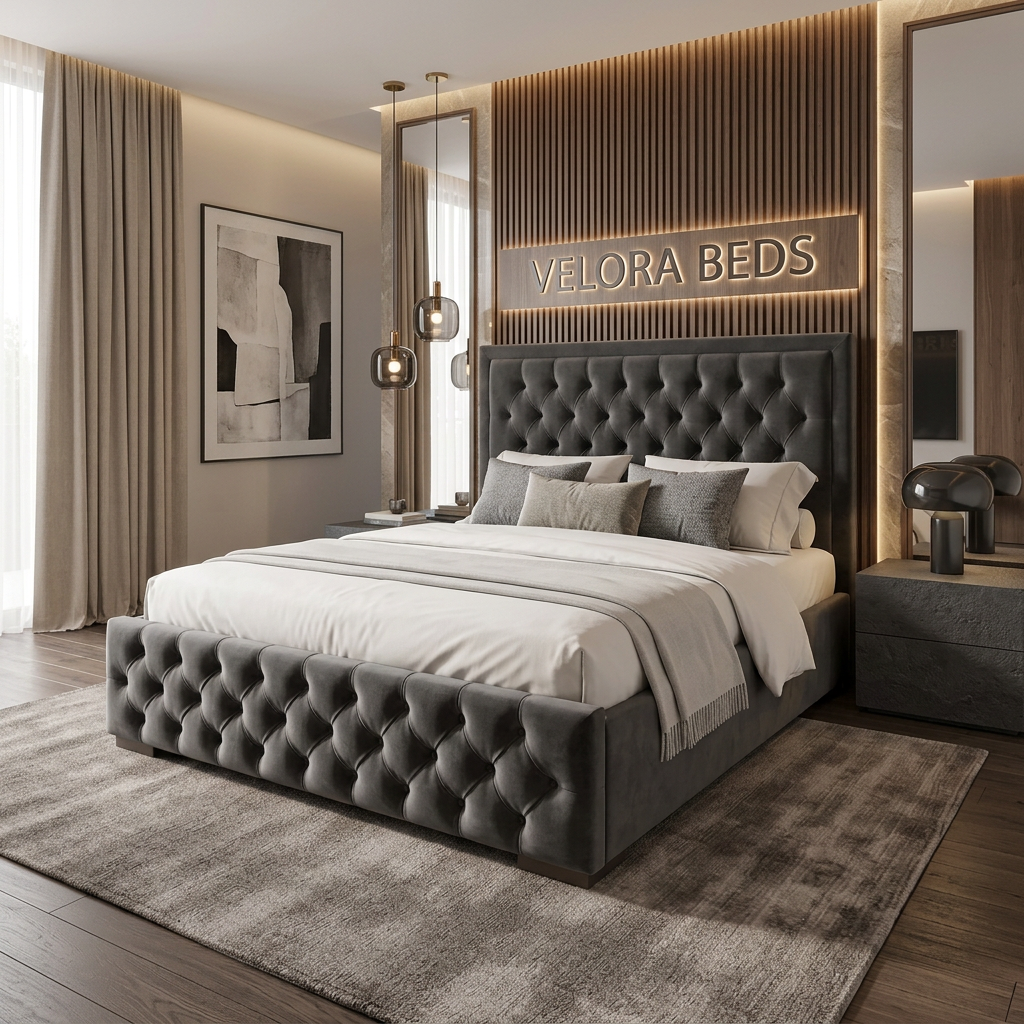 Nestora Chesterfield Upholstered Bed