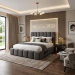 Nightfold Sculpted Fluted Upholstered Bed