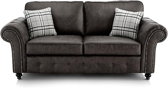Hugo Black Bonded Leather 3+2 Sofa Set