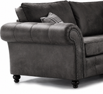 Hugo Black Bonded Leather 3 Seater Sofa