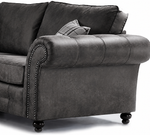 Hugo Black Bonded Leather 3 Seater Sofa