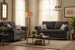 Hugo Black Bonded Leather 3+2 Sofa Set