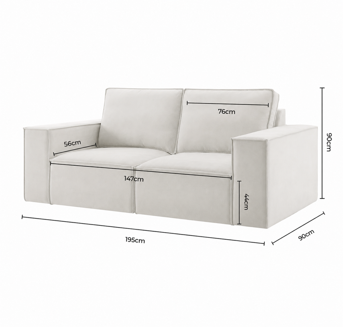 Duke 2 Seater Sofa - Modular