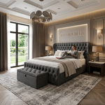 Calmora Chesterfield Upholstered Bed