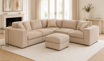 Niko Luxe Double Corner Sofa & Footstool Set