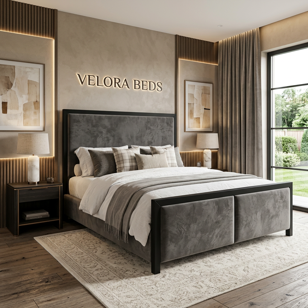 Loomcraft Border Panel Upholstered Bed