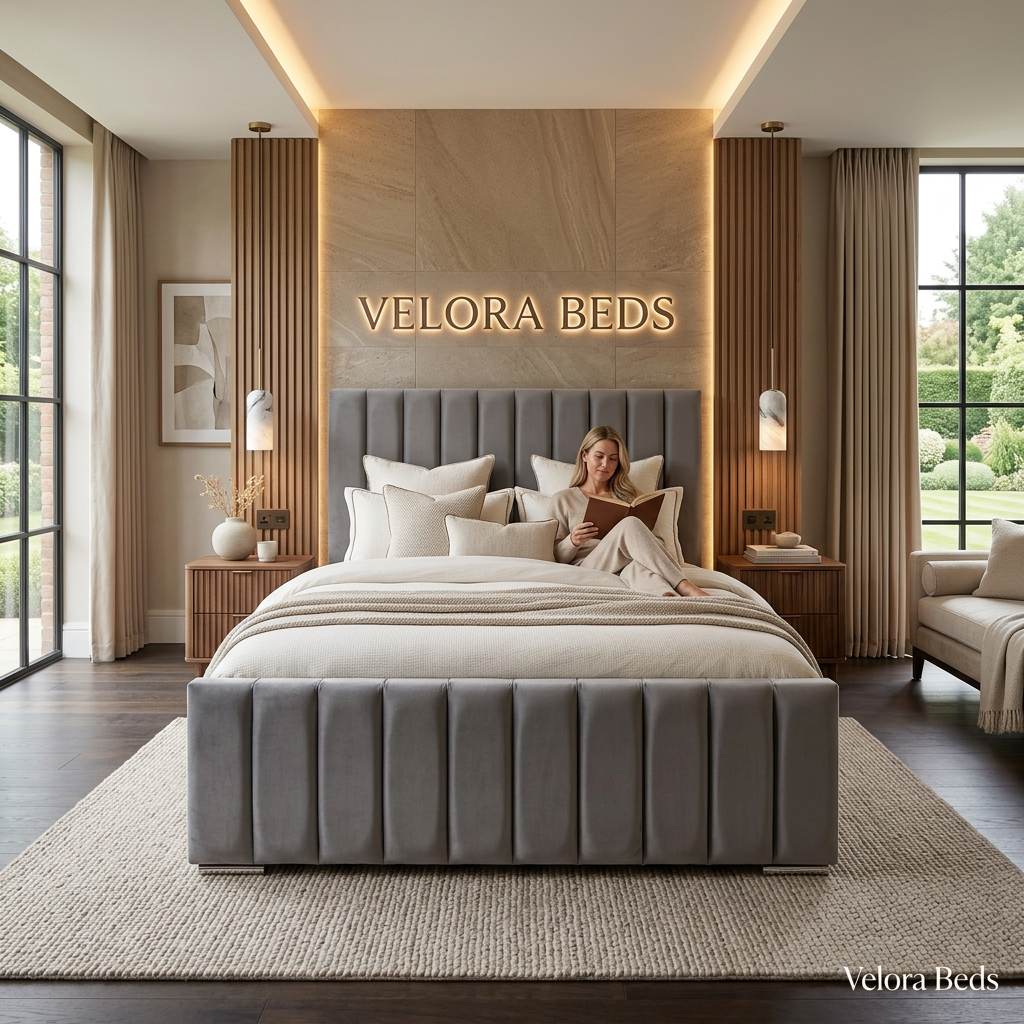 Meadowrest Fluted Upholstered Bed