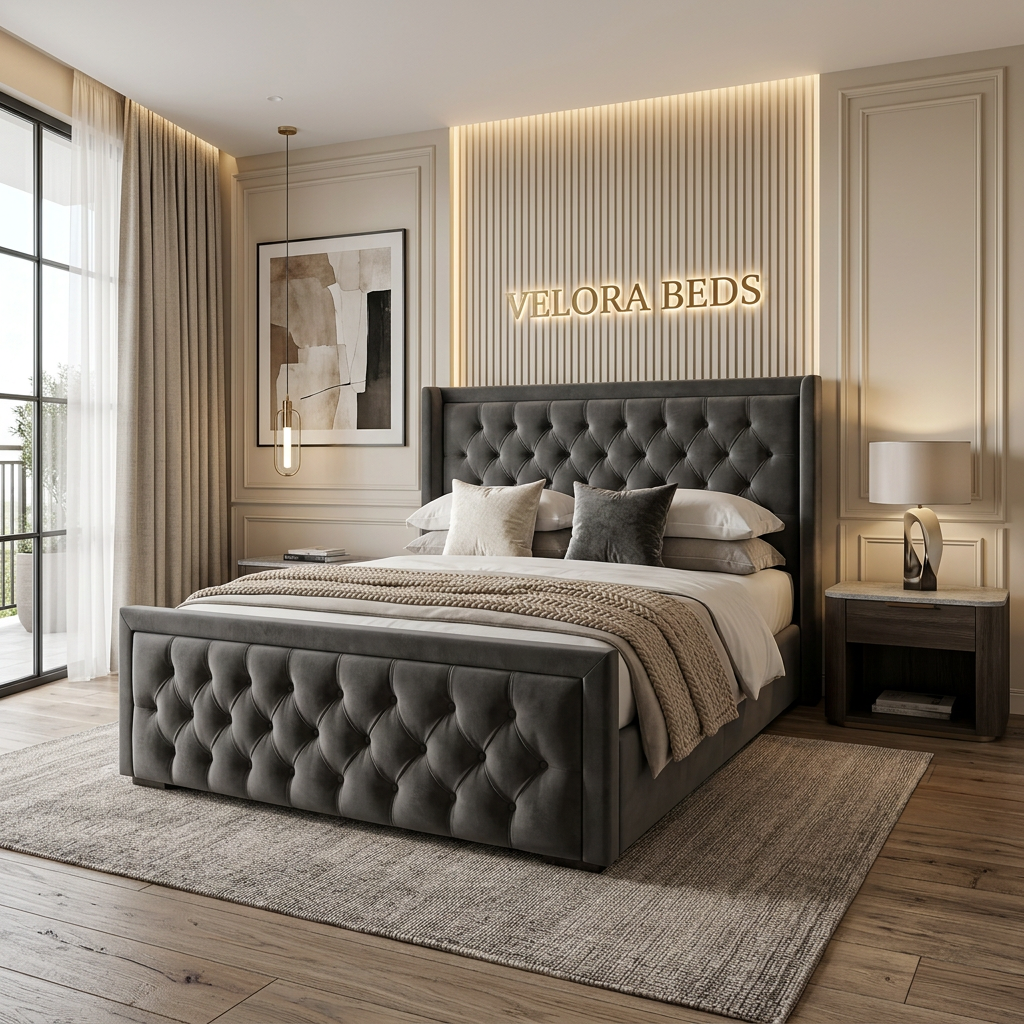 Nestora Chesterfield Upholstered Bed