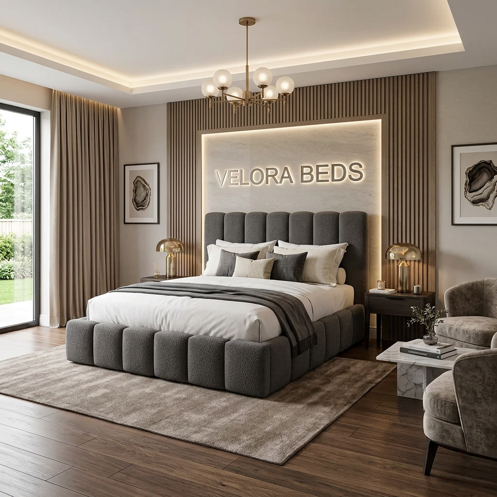 Nightfold Sculpted Fluted Upholstered Bed