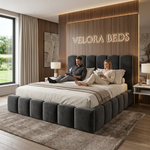 Nightfold Sculpted Fluted Upholstered Bed