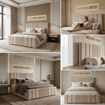 Somnia Linear Fluted Upholstered Bed