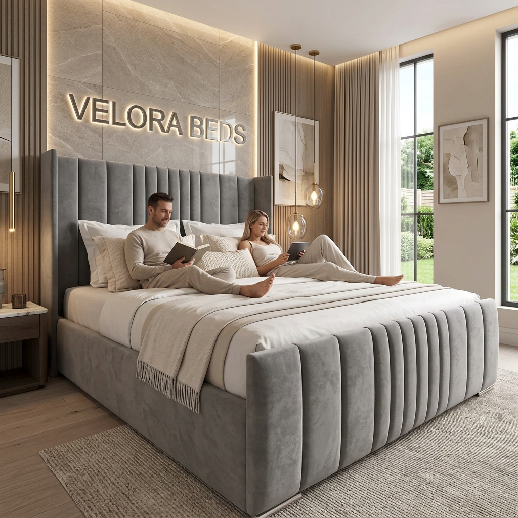 Verrier Grand Fluted Upholstered Bed