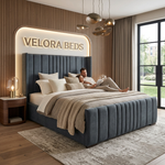 Verrier Grand Fluted Upholstered Bed