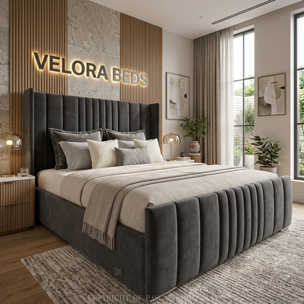 Verrier Grand Fluted Upholstered Bed
