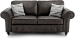 Hugo Black Bonded Leather 3+2 Sofa Set