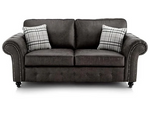 Hugo Black Bonded Leather 3 Seater Sofa
